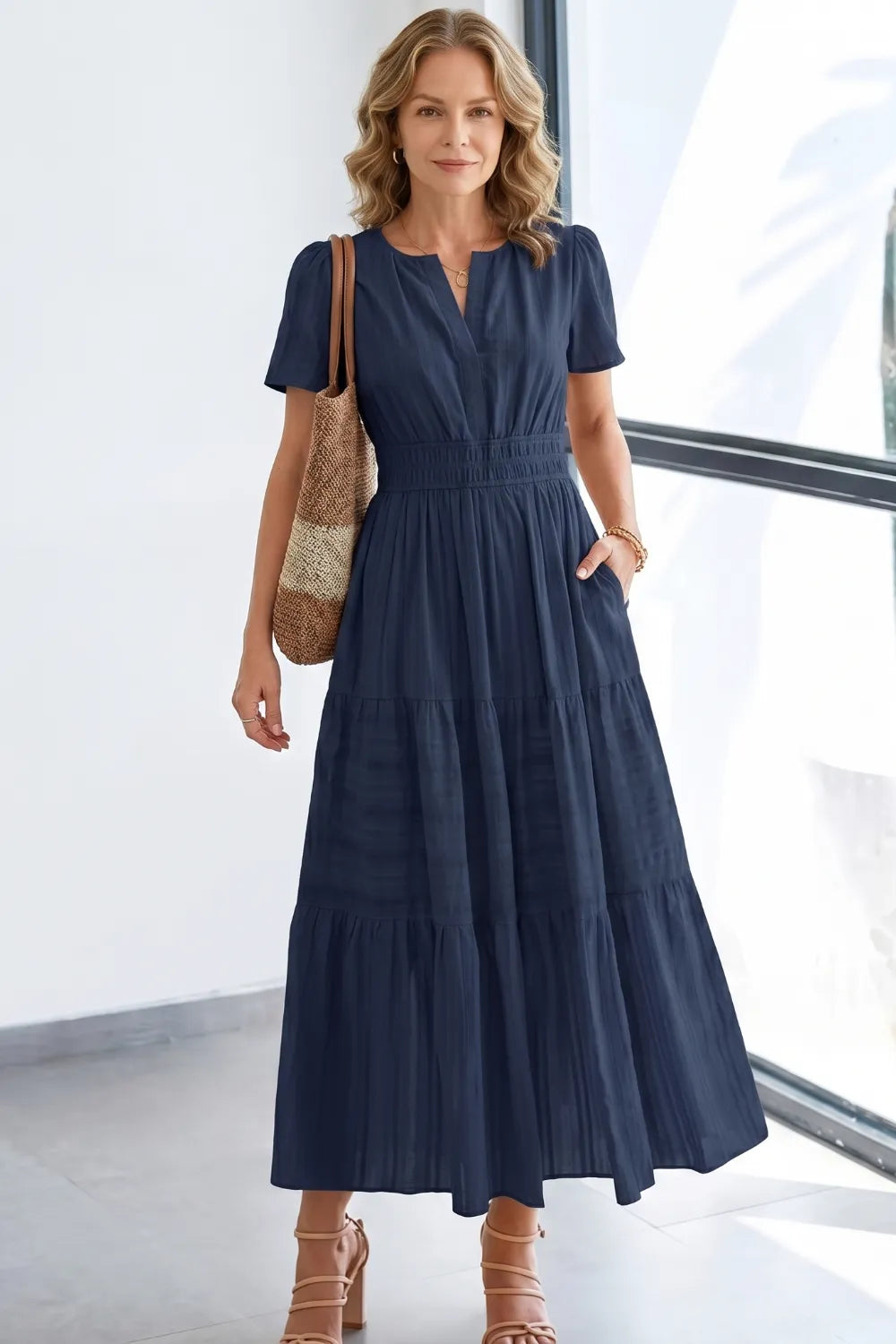 Casual Flowy Chiffon Wedding Guest Dress