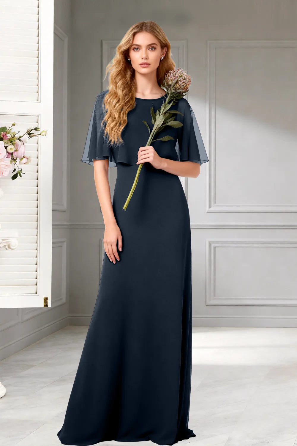 Moonlight Muse Long Chiffon Gown