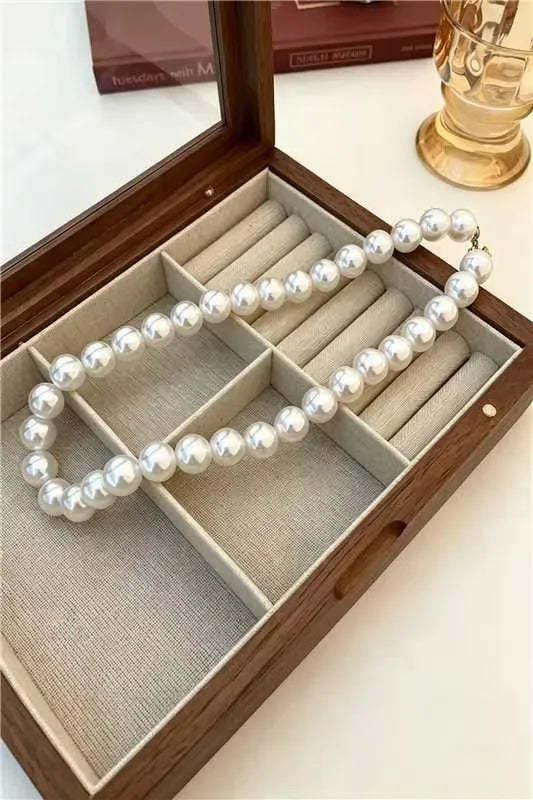 Classic White Pearl Chain Necklace