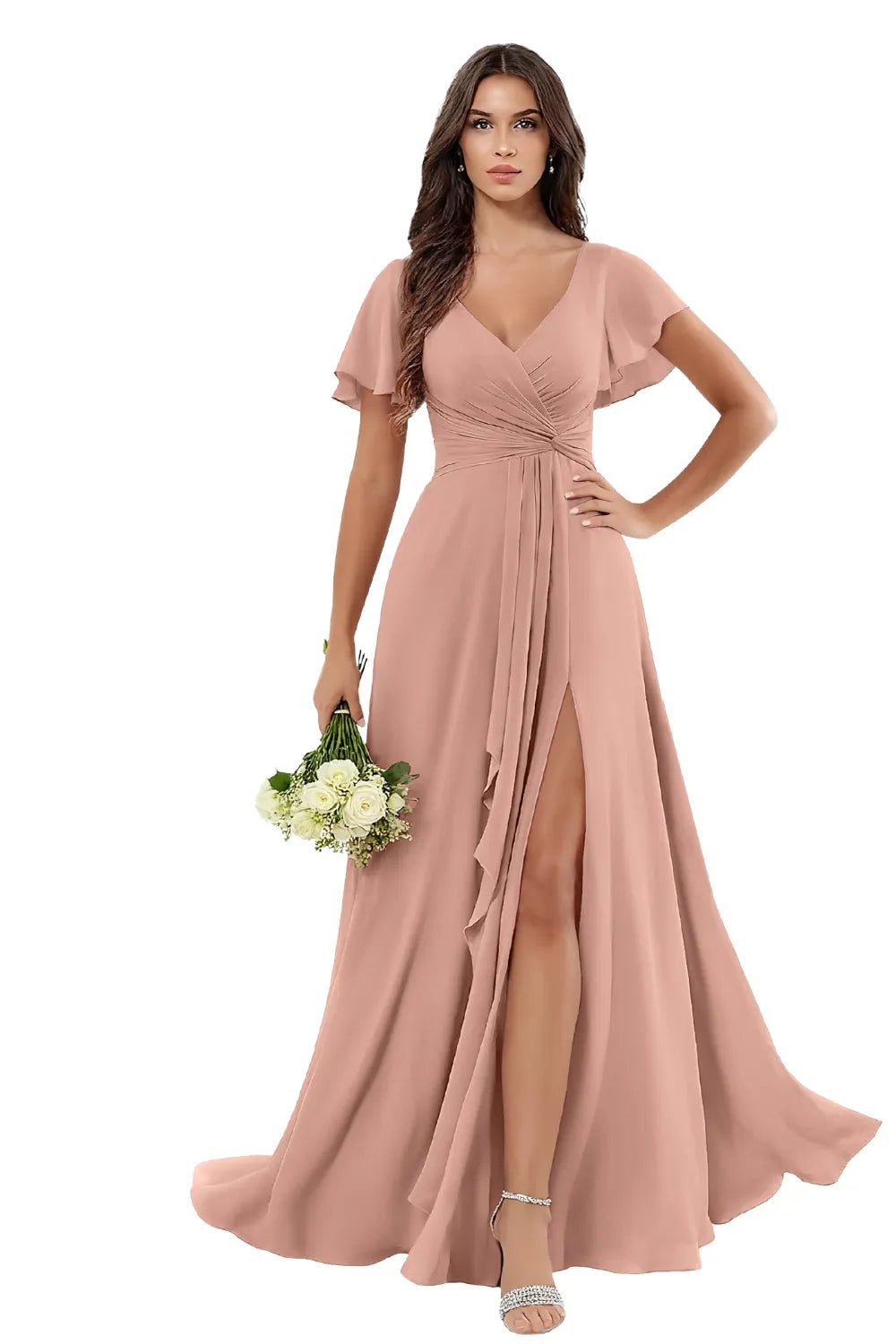 Elegant Floor Length Chiffon Evening Gown