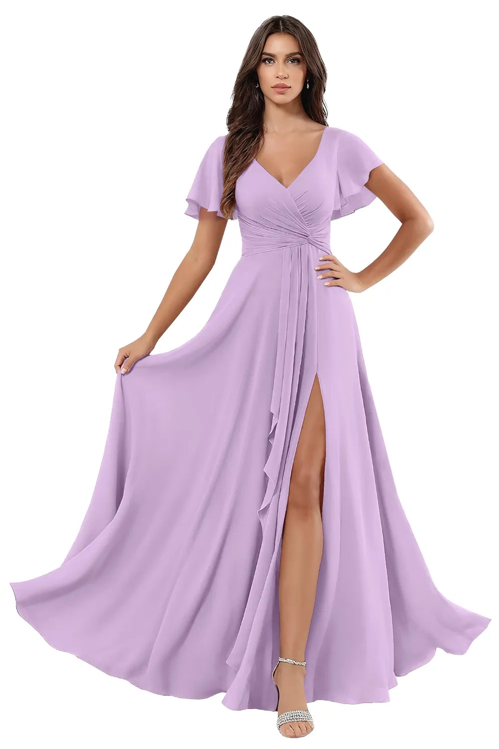 Elegant Floor Length Chiffon Evening Gown