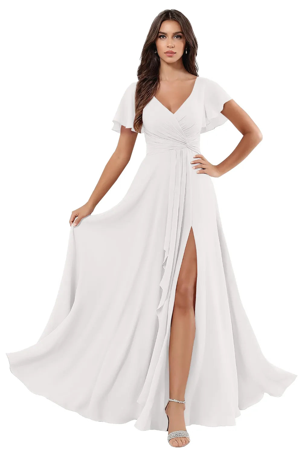 Elegant Floor Length Chiffon Evening Gown