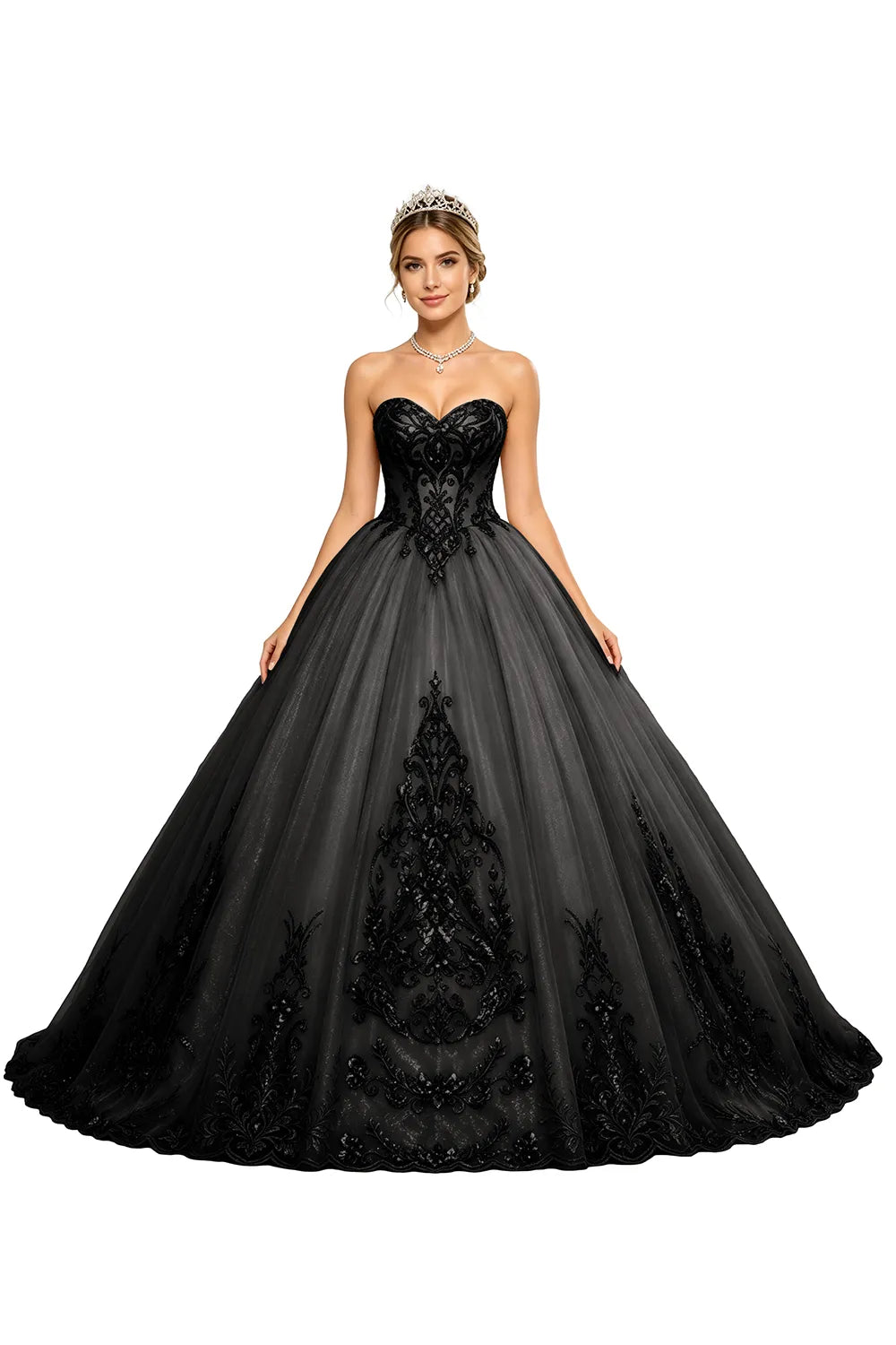 Golden Whisper Royal Embroidered Ball Gown