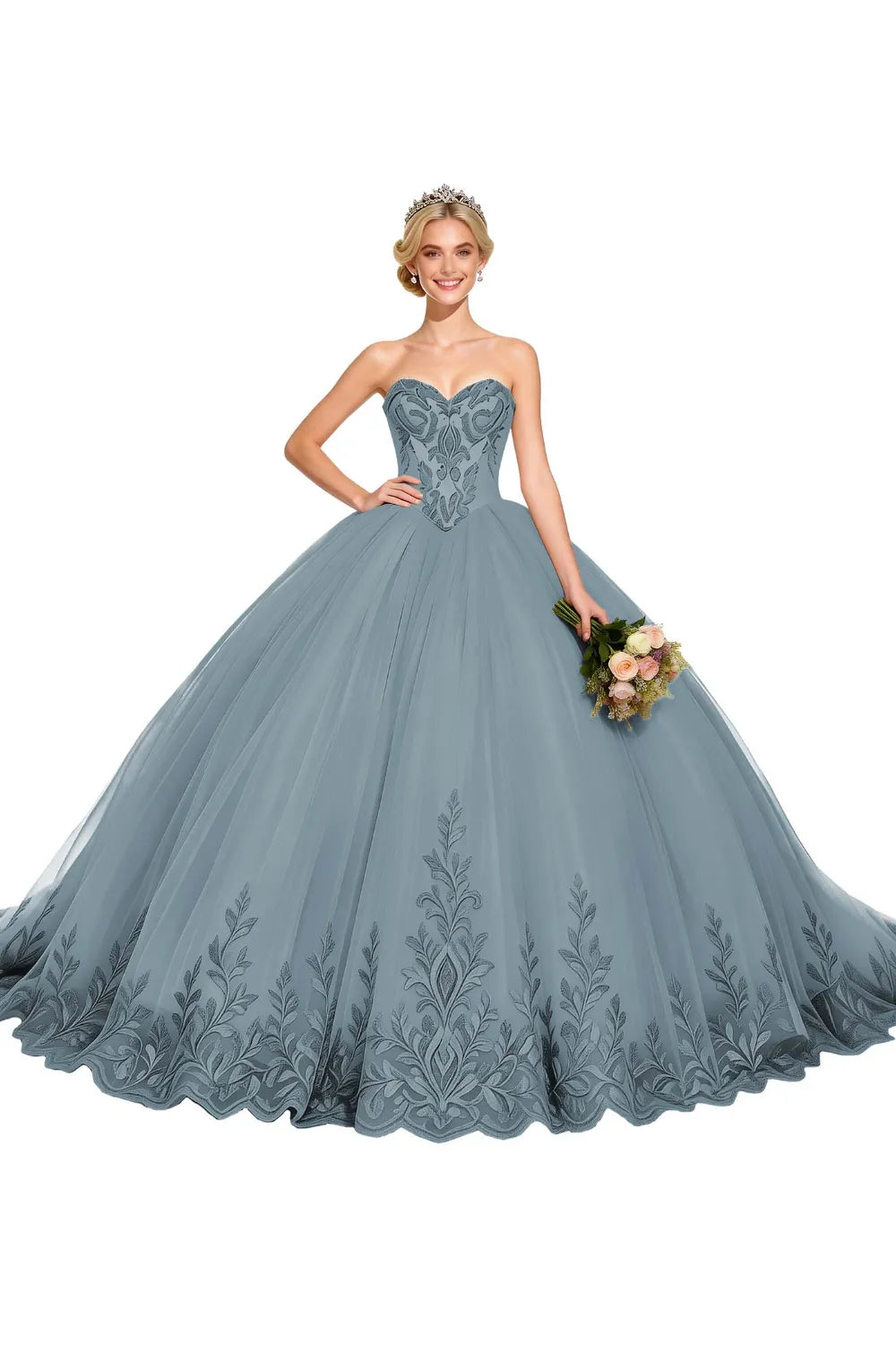 Golden Whisper Royal Embroidered Ball Gown