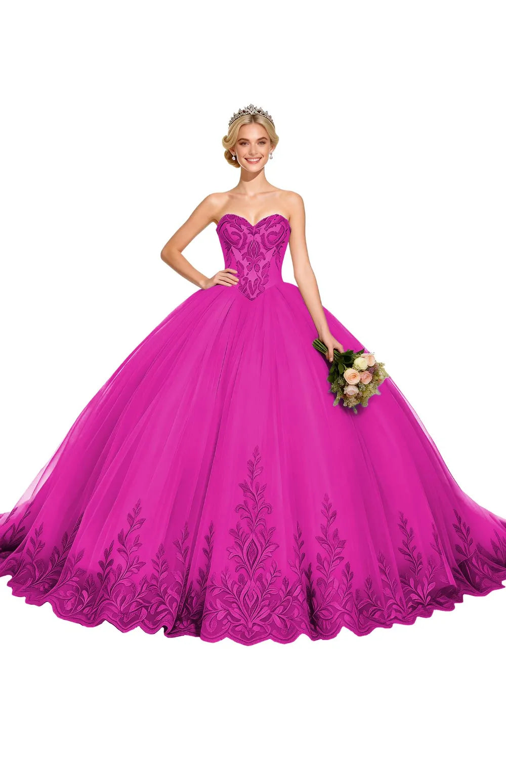Golden Whisper Royal Embroidered Ball Gown