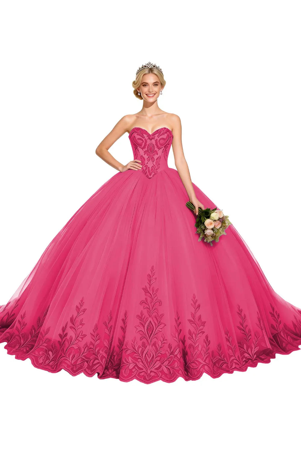 Golden Whisper Royal Embroidered Ball Gown