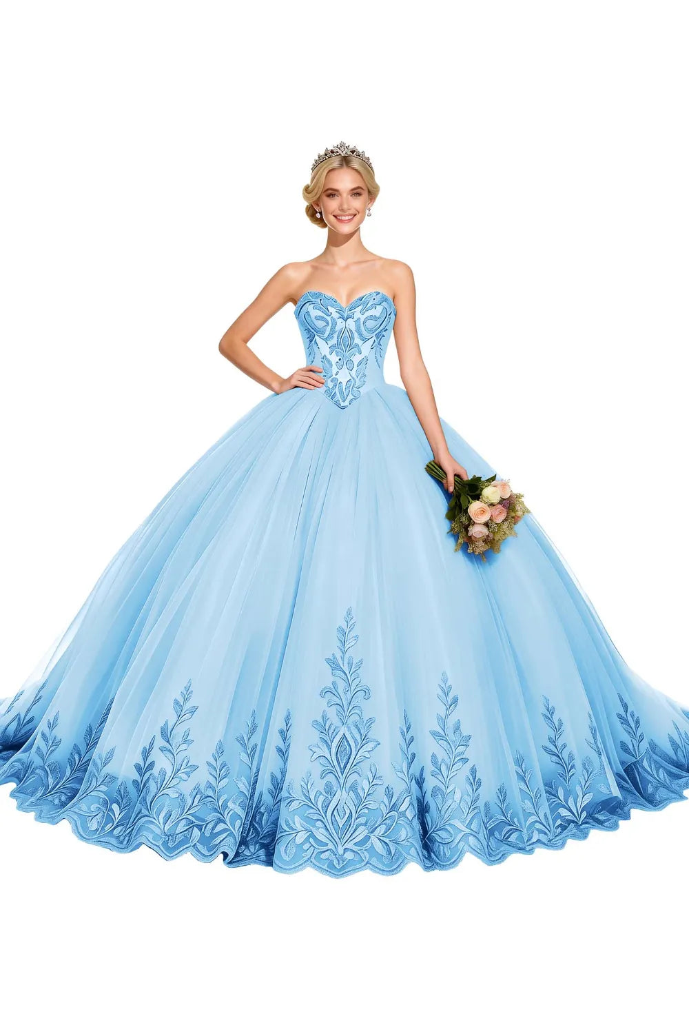 Golden Whisper Royal Embroidered Ball Gown