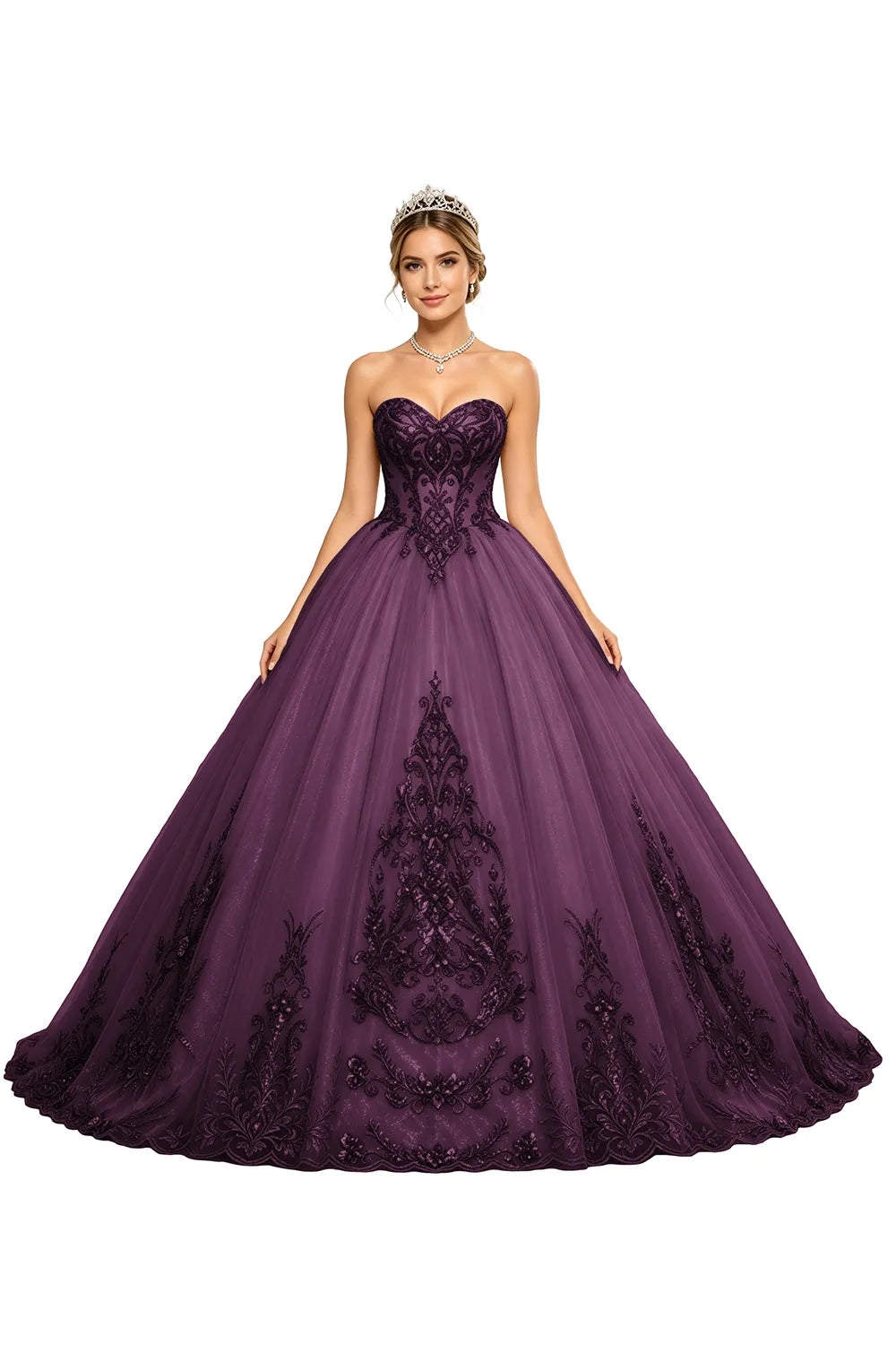Golden Whisper Royal Embroidered Ball Gown