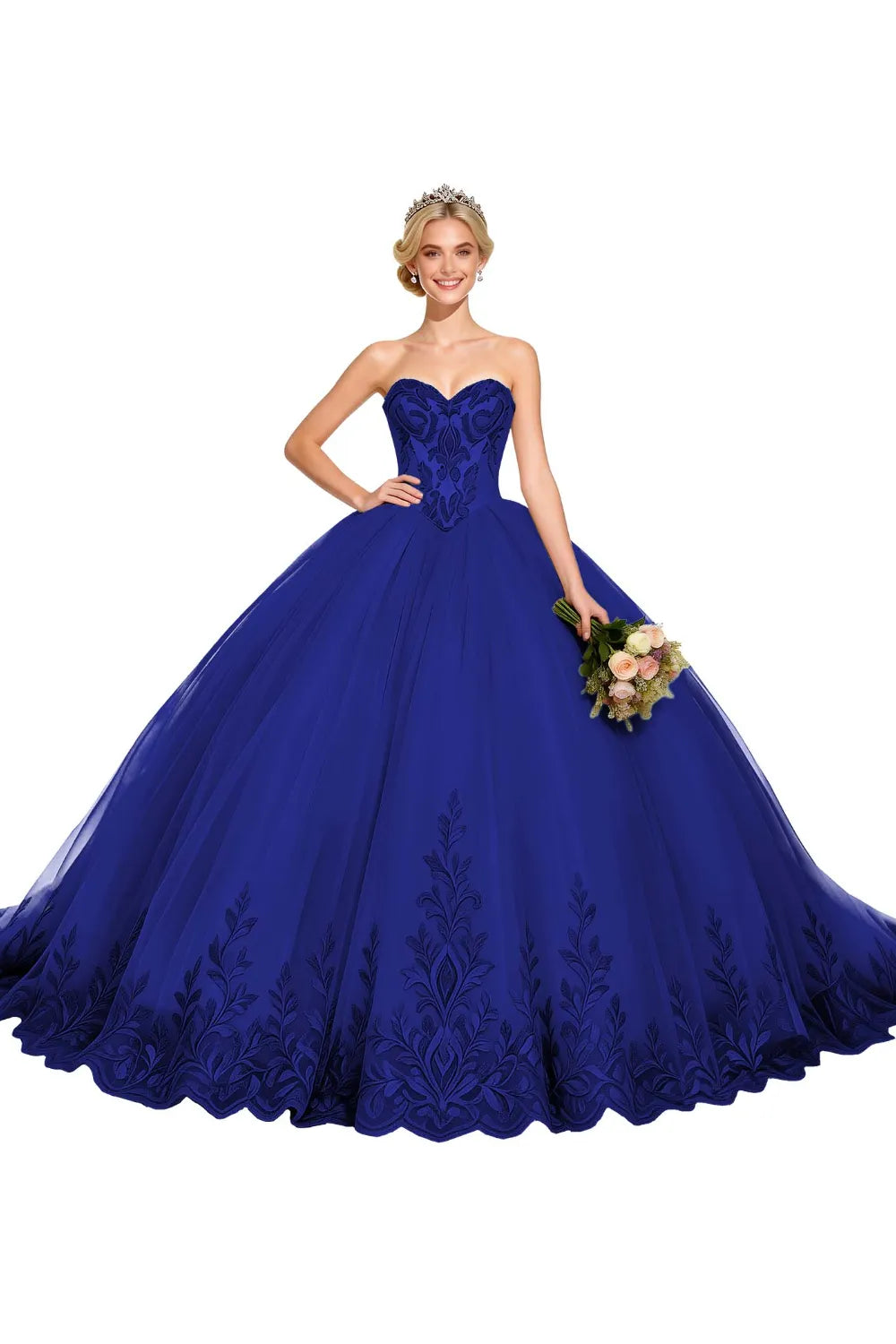 Golden Whisper Royal Embroidered Ball Gown