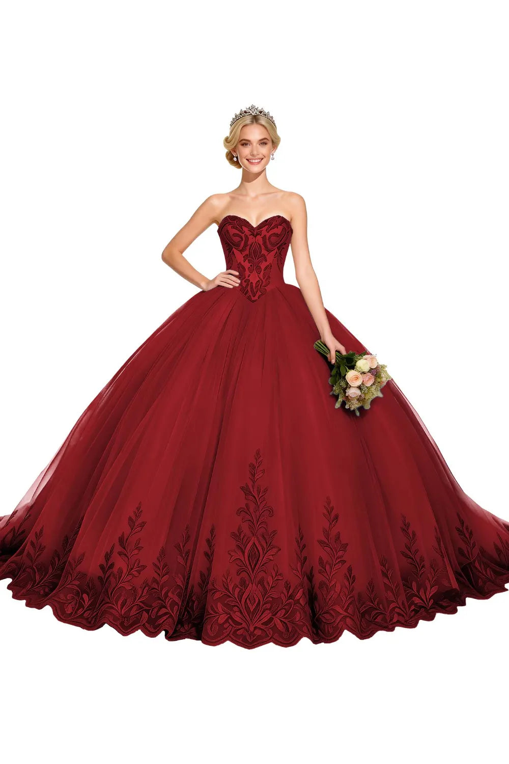 Golden Whisper Royal Embroidered Ball Gown