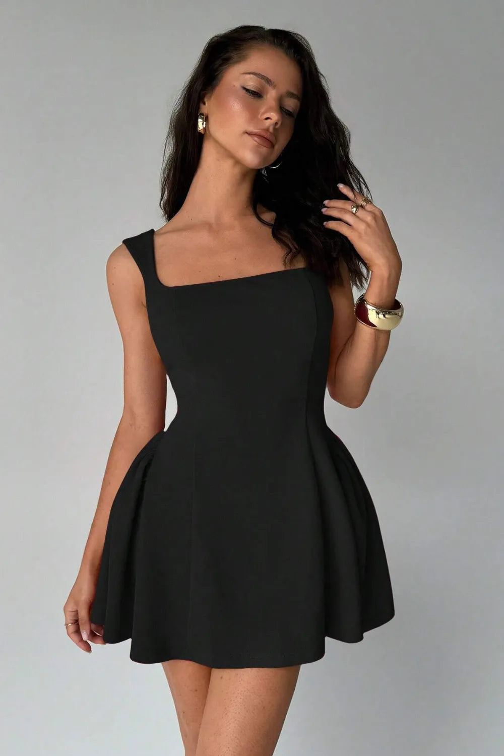 Square Neck A-Line Mini Dress（SALE）