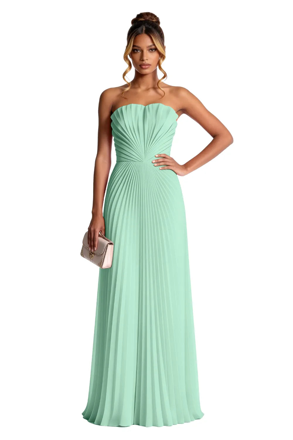Aurora Pleated Sculpted Maxi Dress