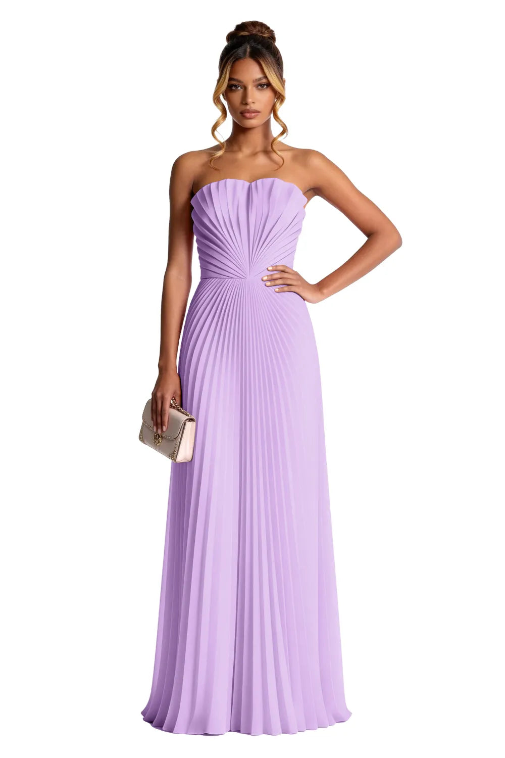 Aurora Pleated Sculpted Maxi Dress