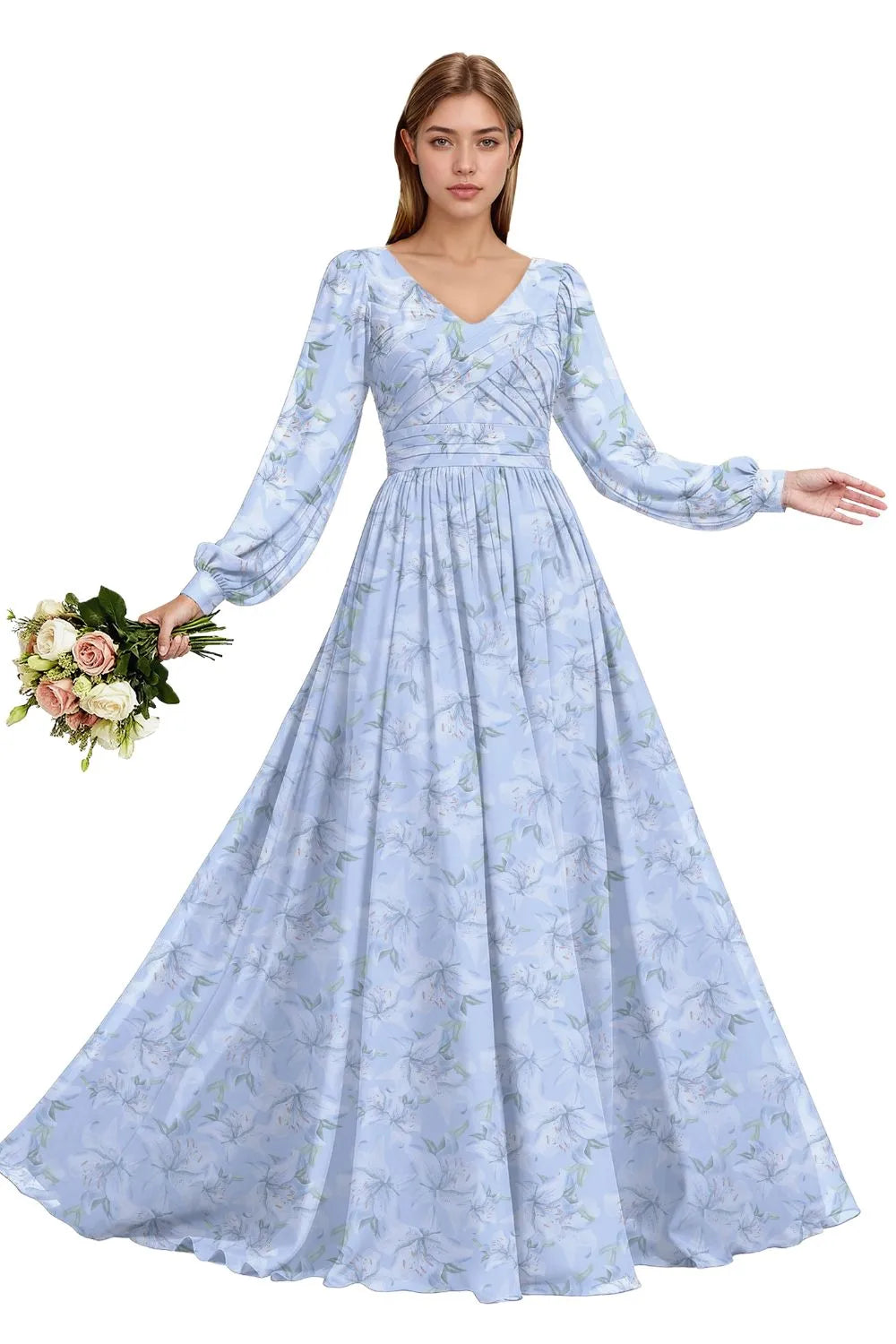 Serenity Floral Chiffon Dress