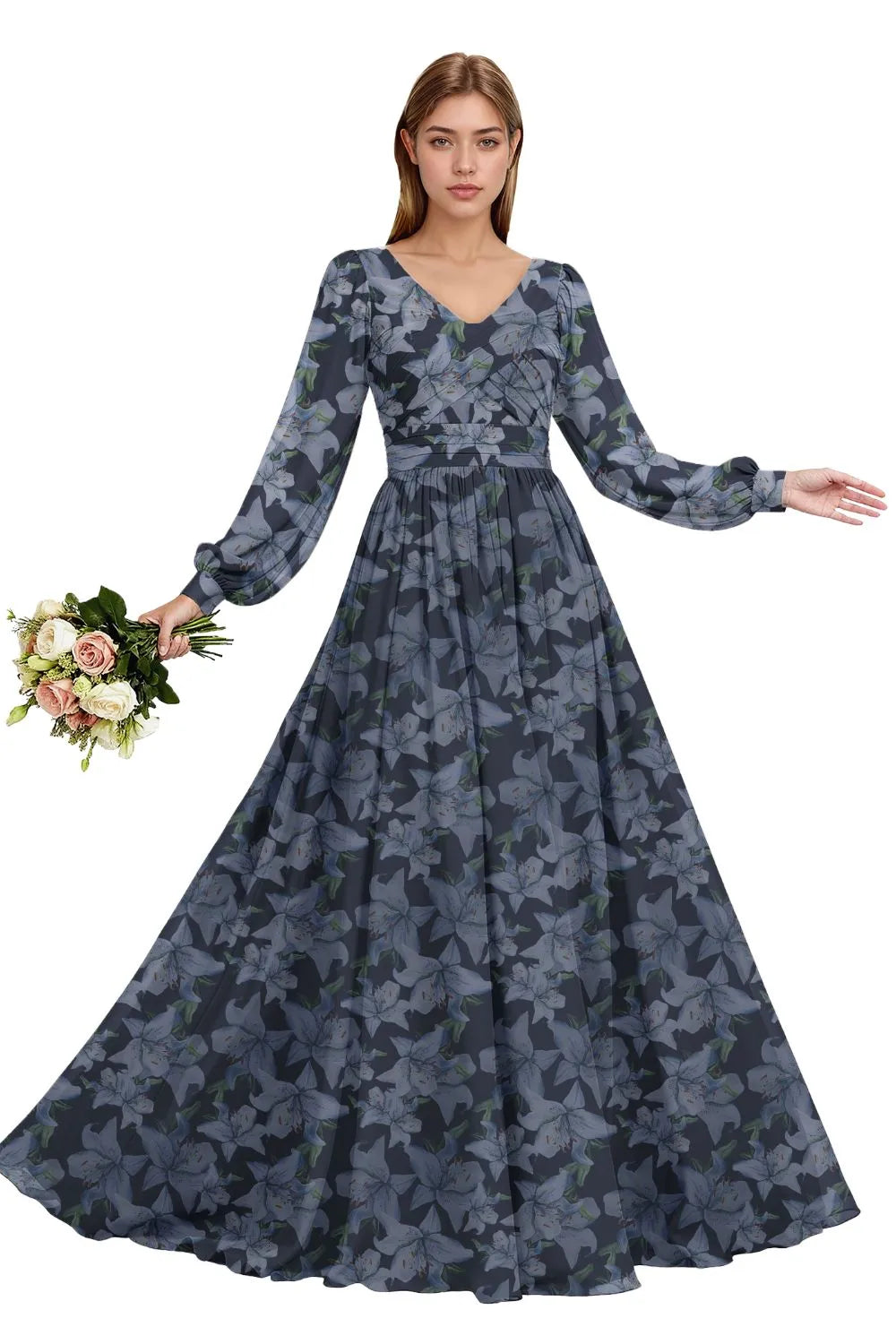 Serenity Floral Chiffon Dress