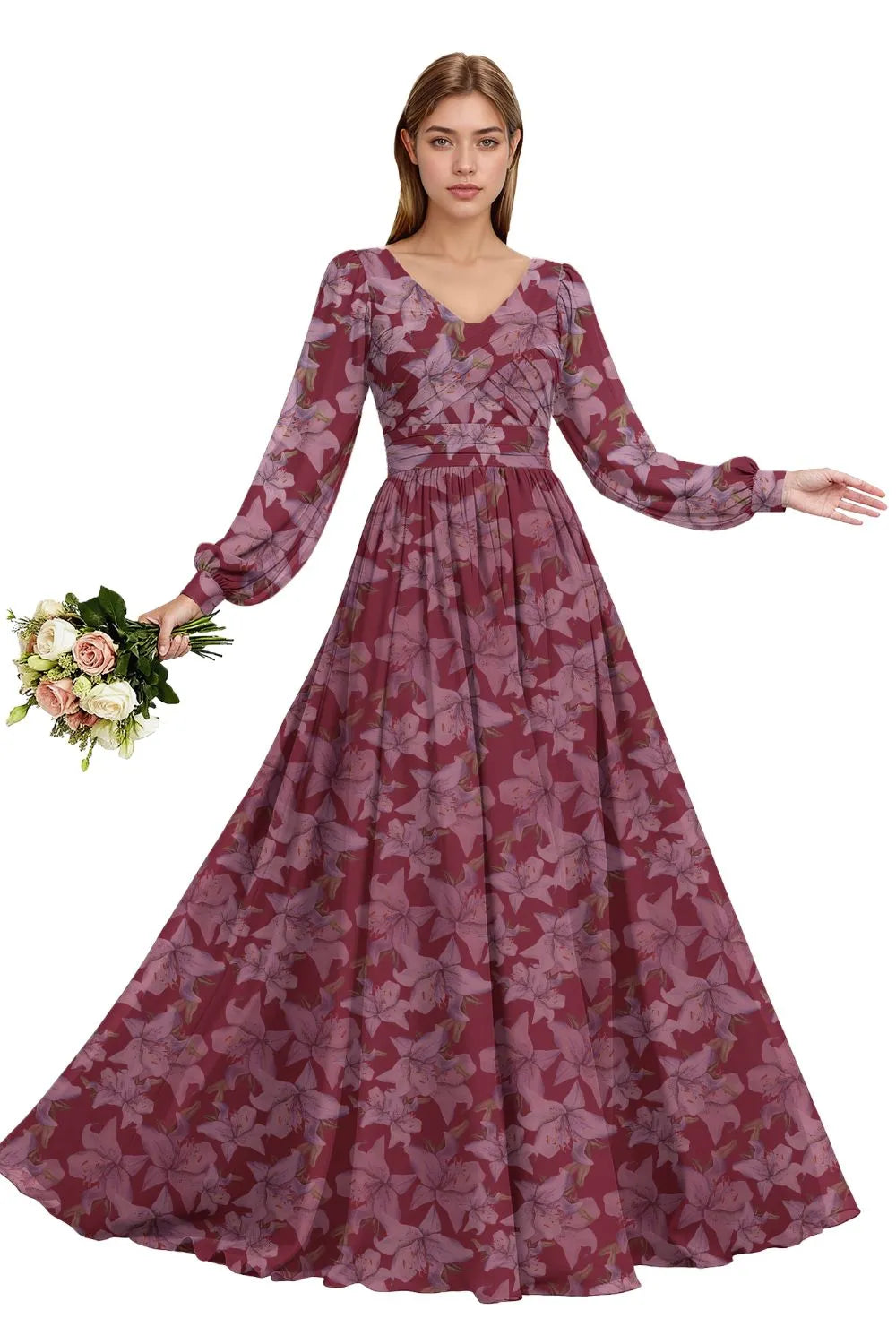 Serenity Floral Chiffon Dress