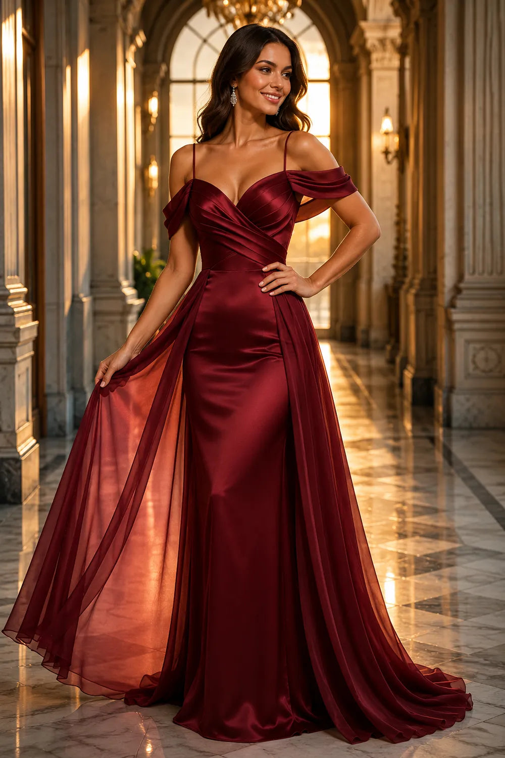 Evelina Sweetheart Satin Formal Dress