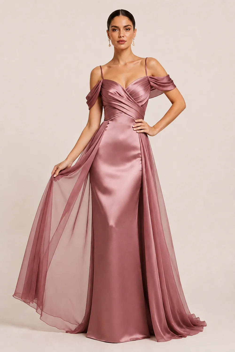 Evelina Sweetheart Satin Formal Dress