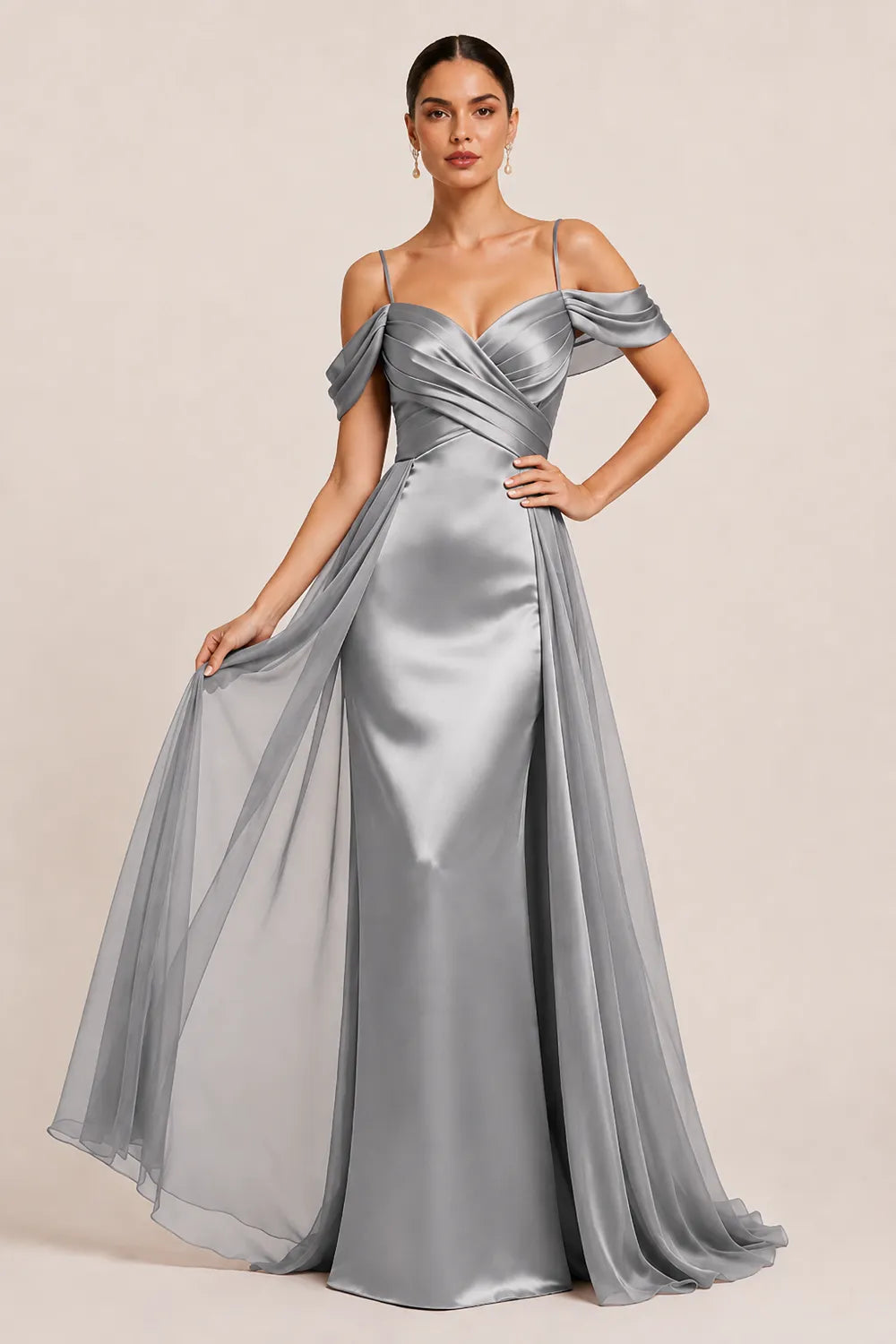 Evelina Sweetheart Satin Formal Dress
