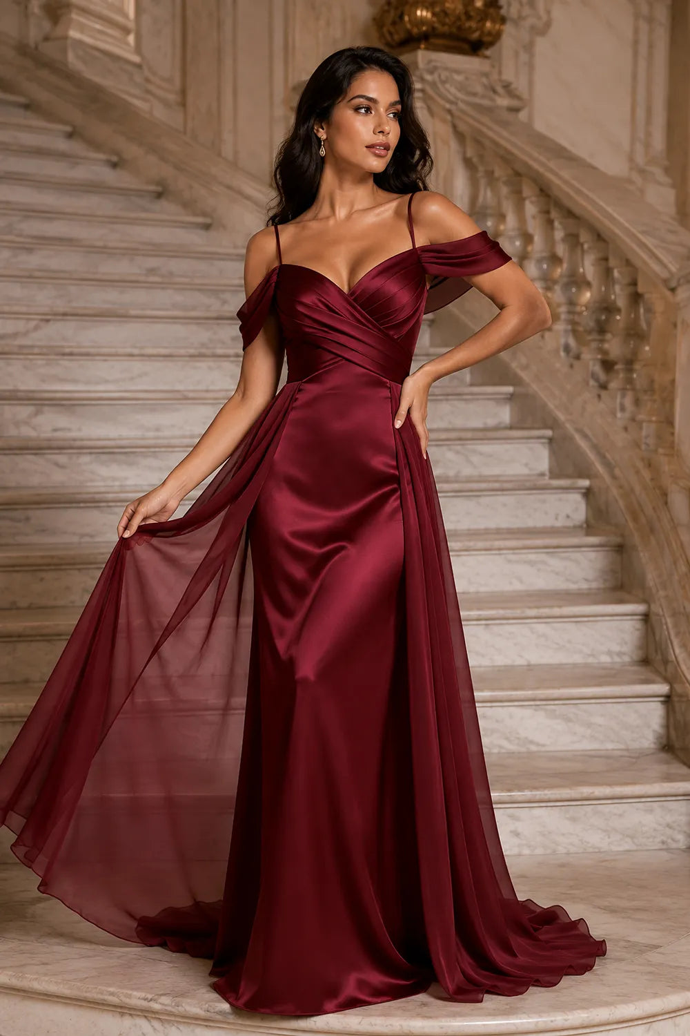 Evelina Sweetheart Satin Formal Dress