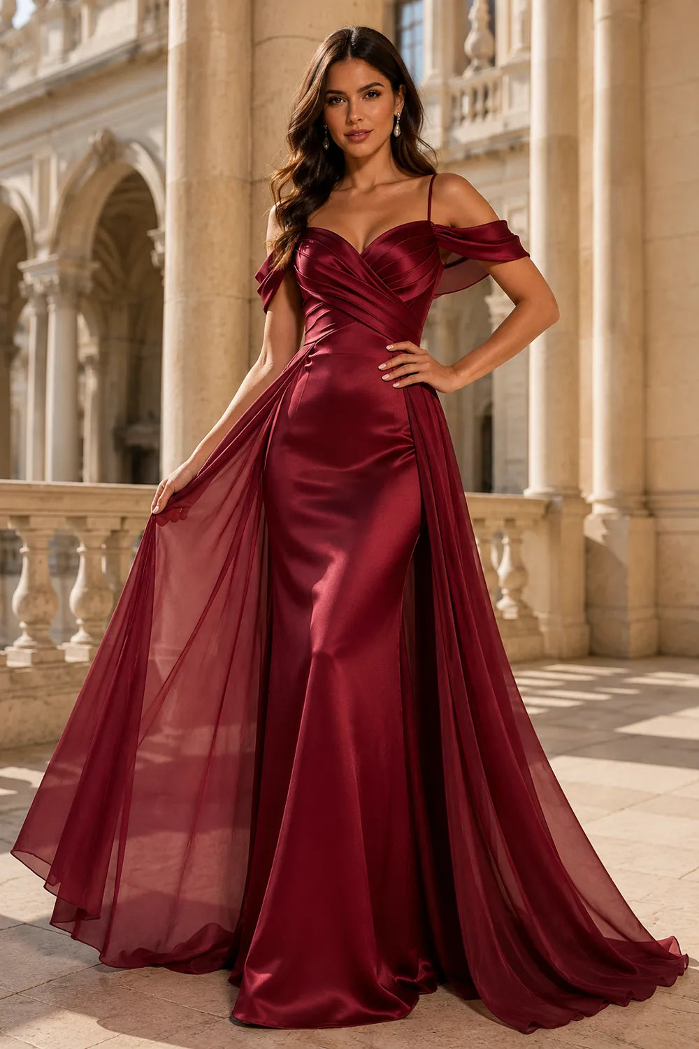 Evelina Sweetheart Satin Formal Dress