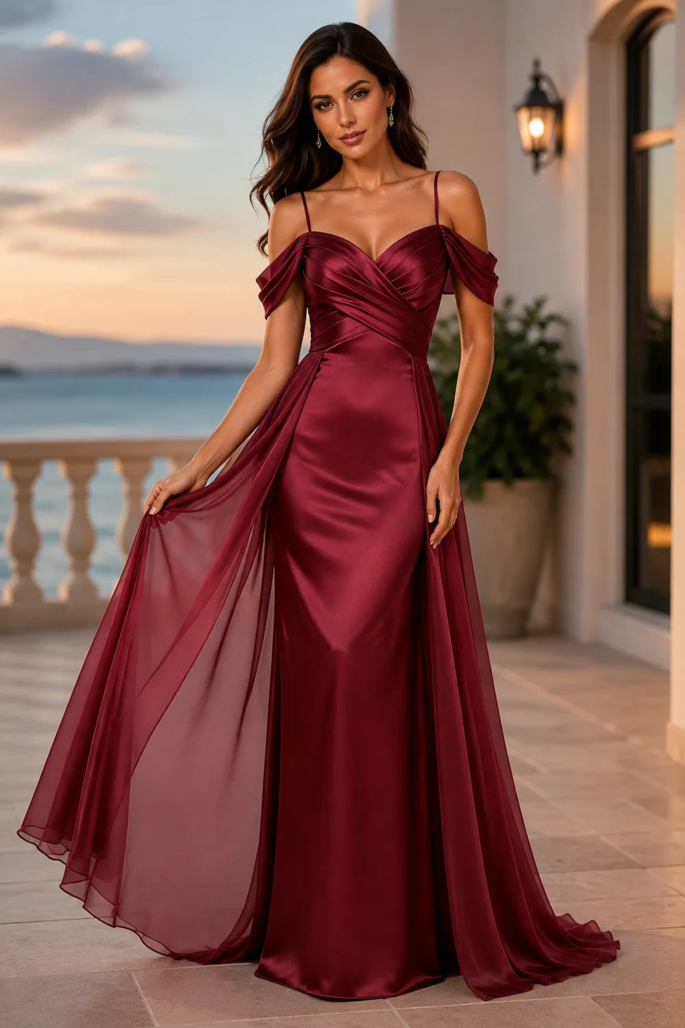 Evelina Sweetheart Satin Formal Dress