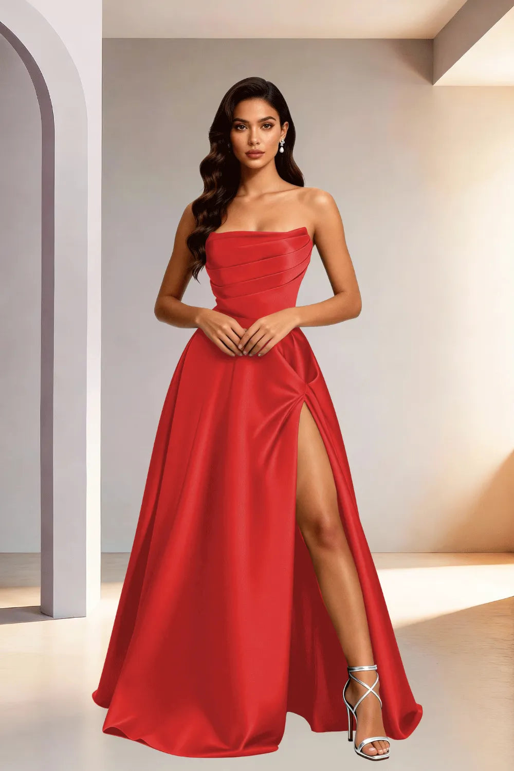Elowen Minimalist High Slit Ball Gown