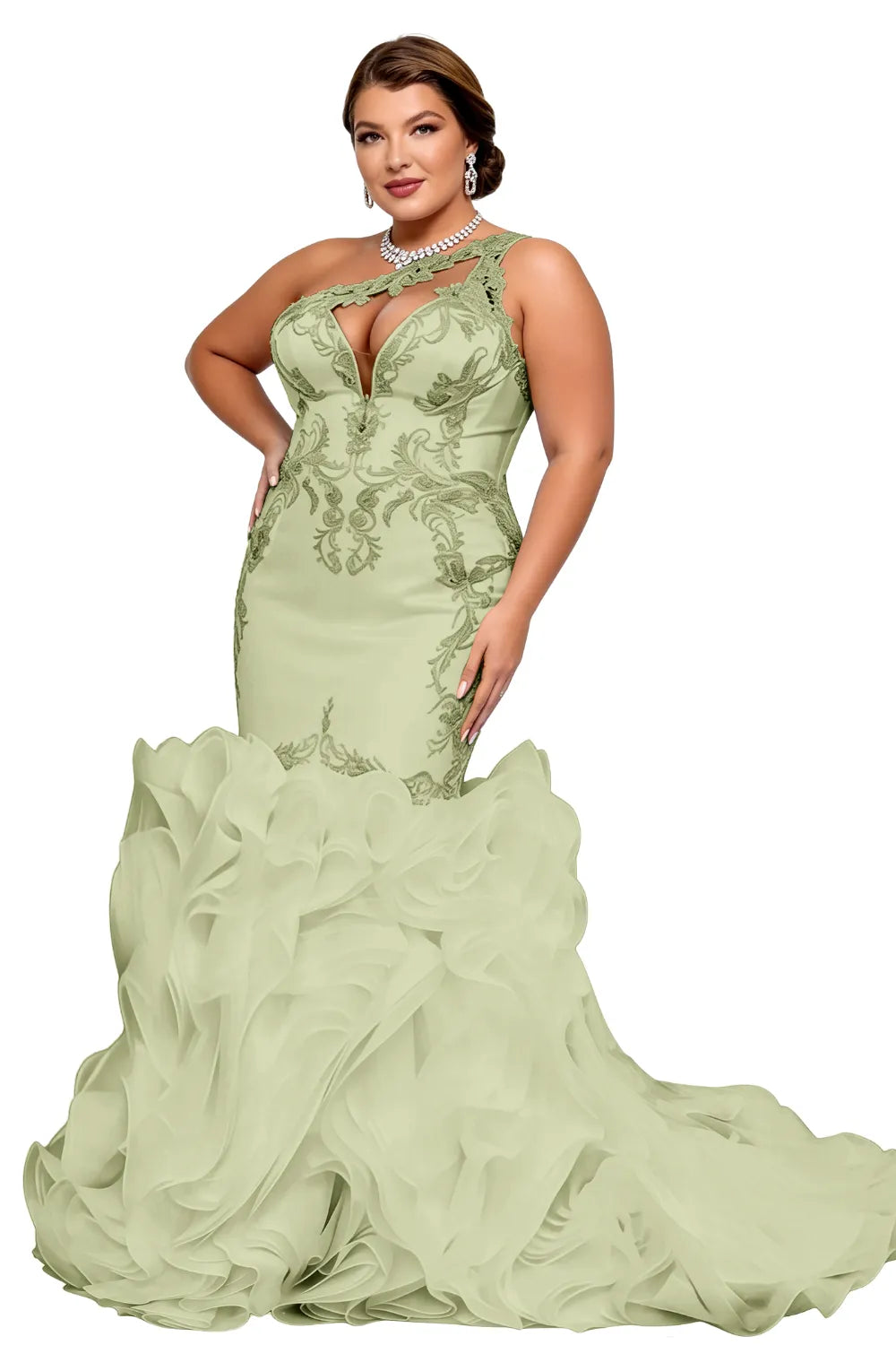 Plus Size Elegant Mermaid Evening Dress