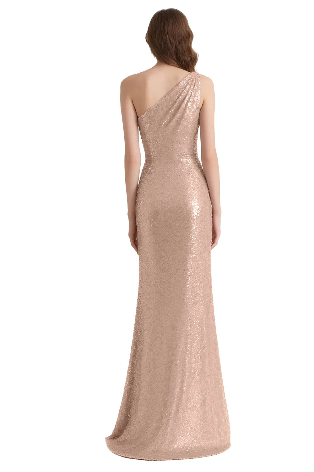 Aurora One-Shoulder Sequin Mermaid Evening Gown