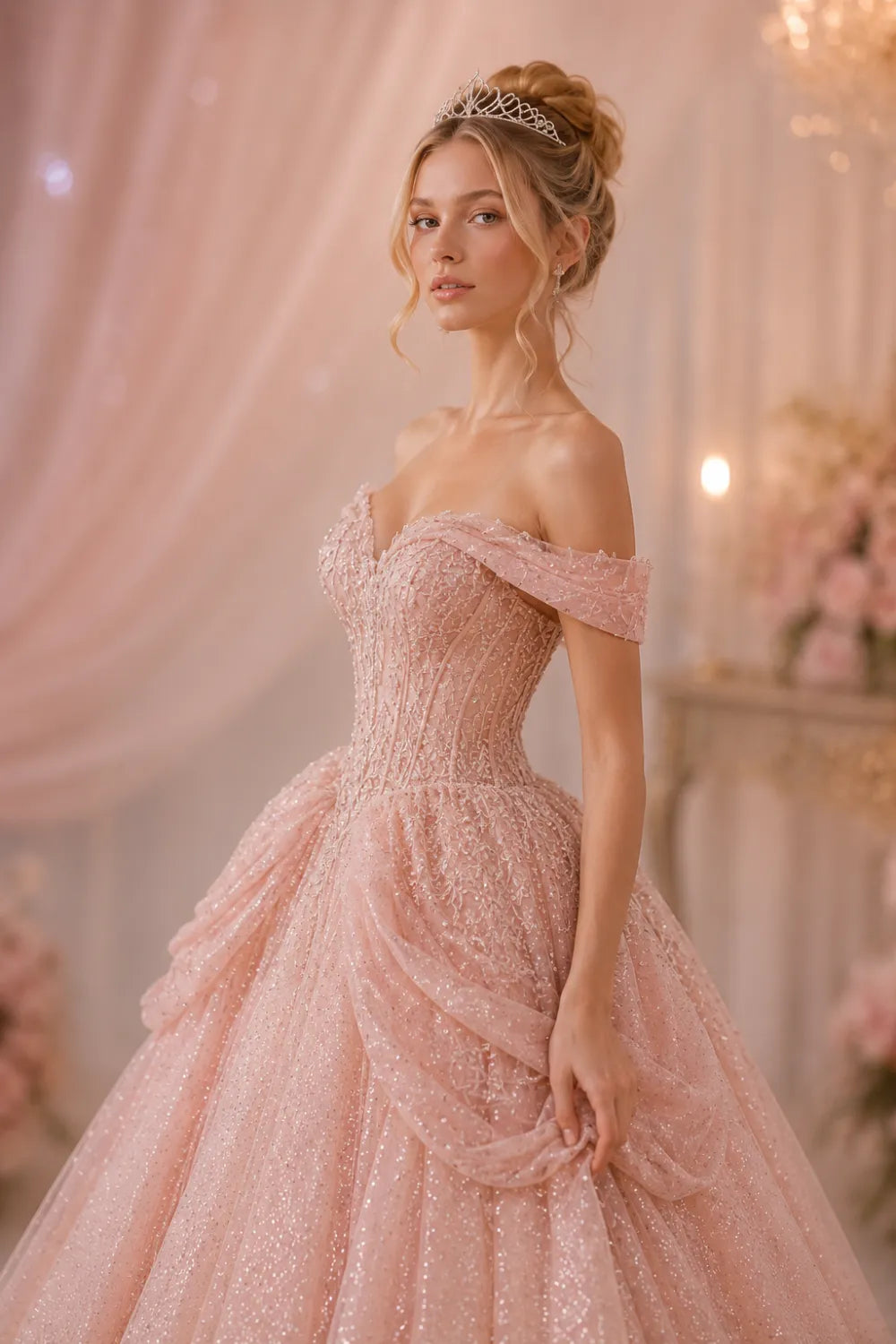 Elegant Pink Quinceanera Desses
