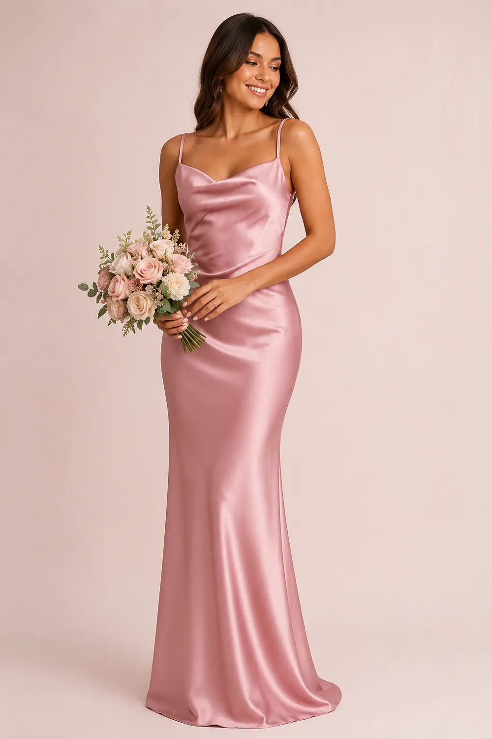 Cowl Neck Bridesmaid Dress