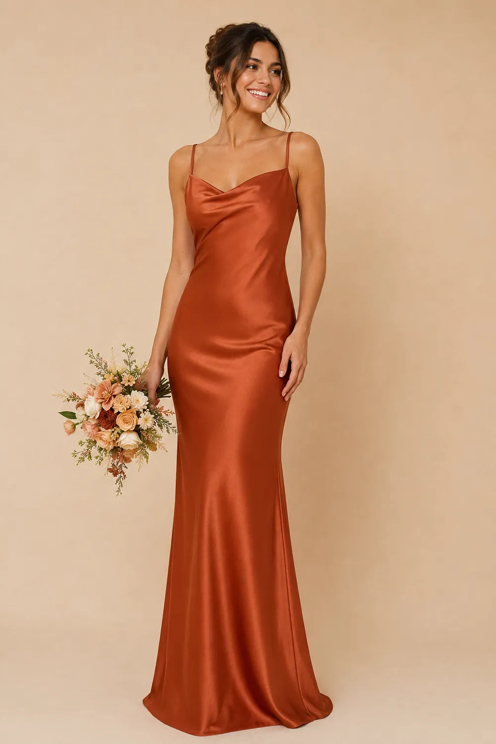 Cowl Neck Bridesmaid Dress