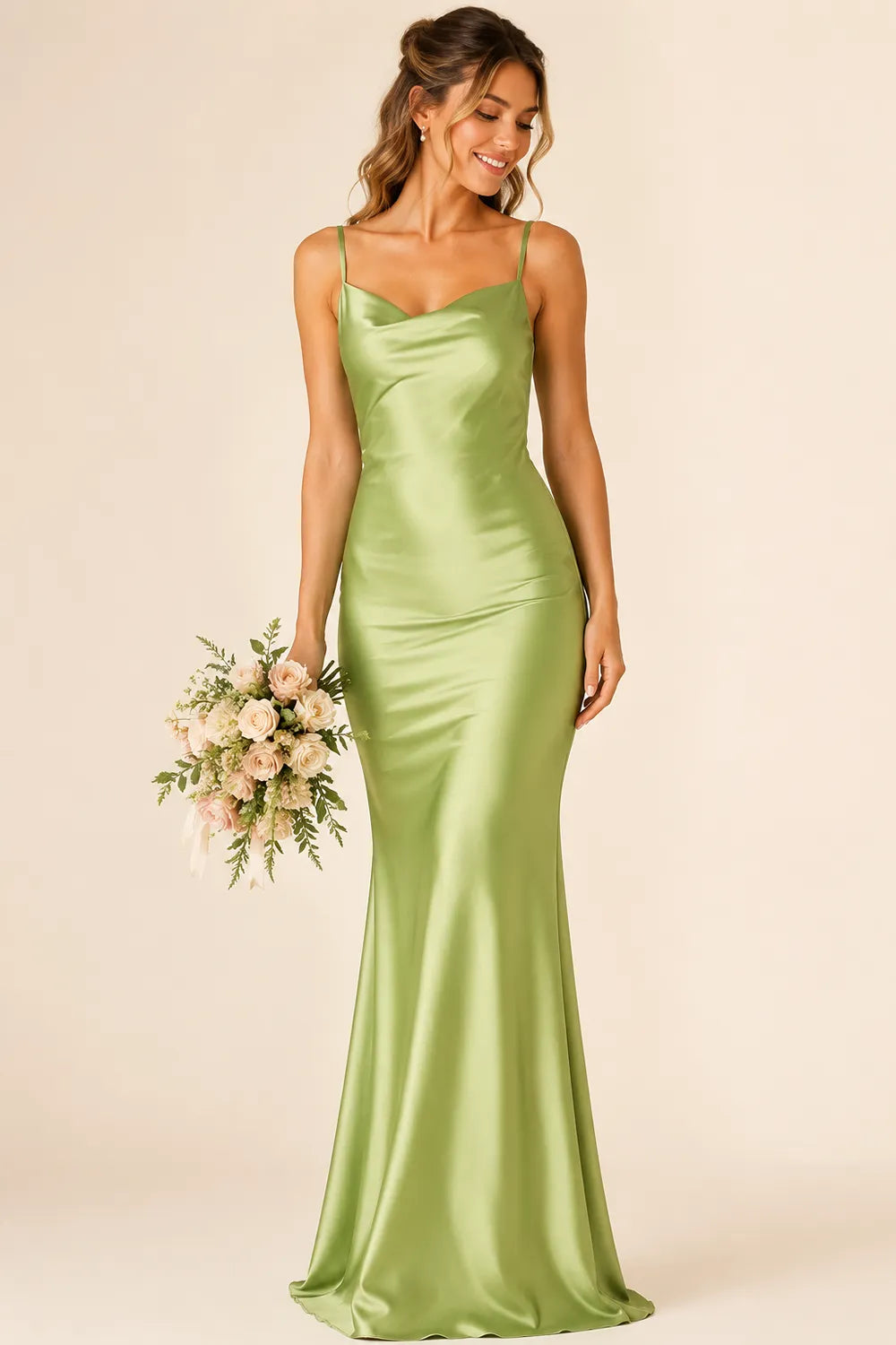 Cowl Neck Bridesmaid Dress