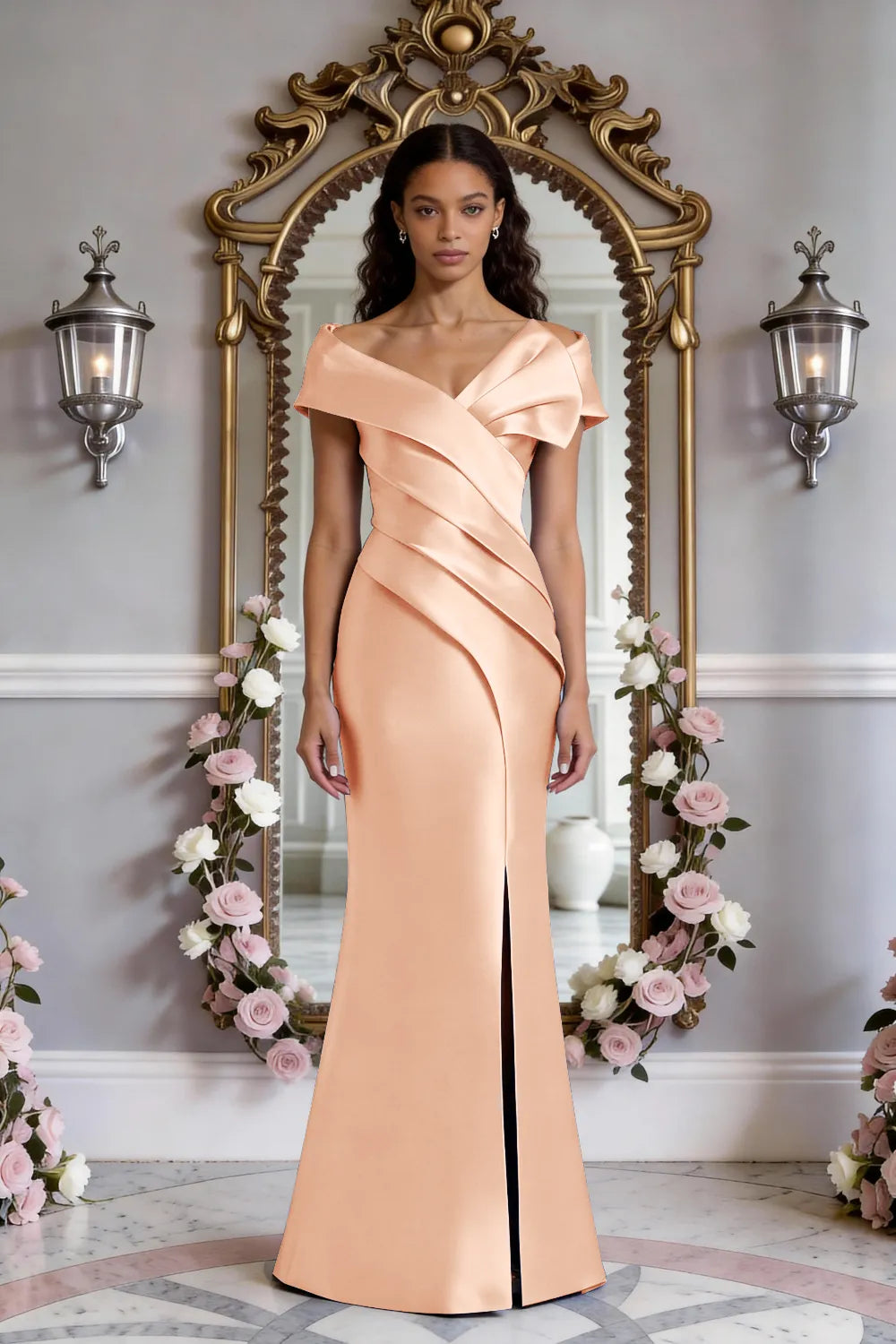 Celeste Button-Back Elegant Gown