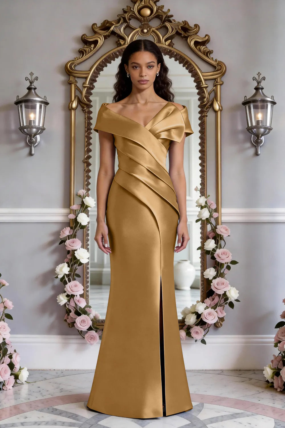 Celeste Button-Back Elegant Gown