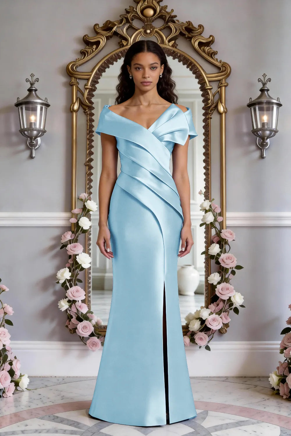 Celeste Button-Back Elegant Gown