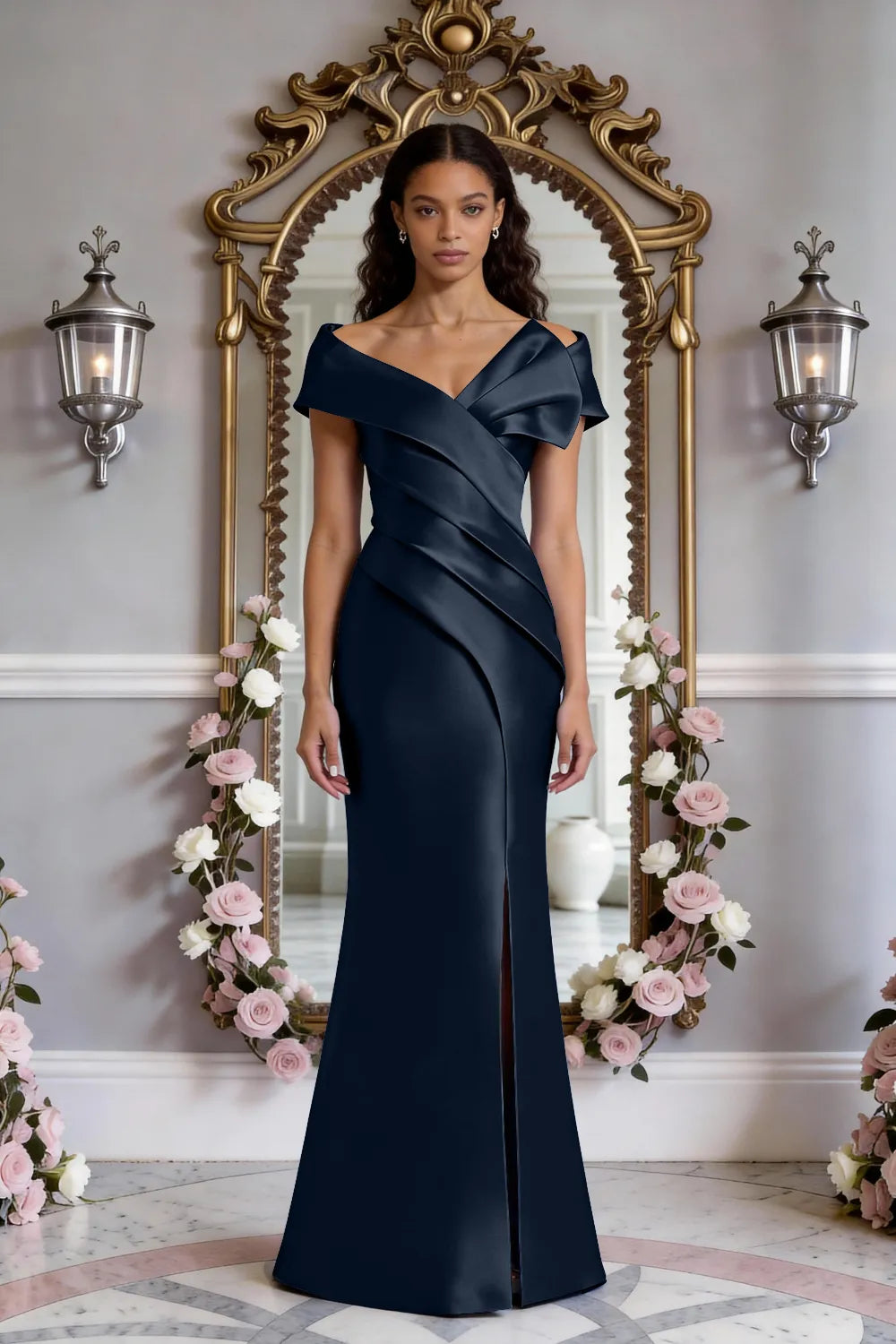 Celeste Button-Back Elegant Gown