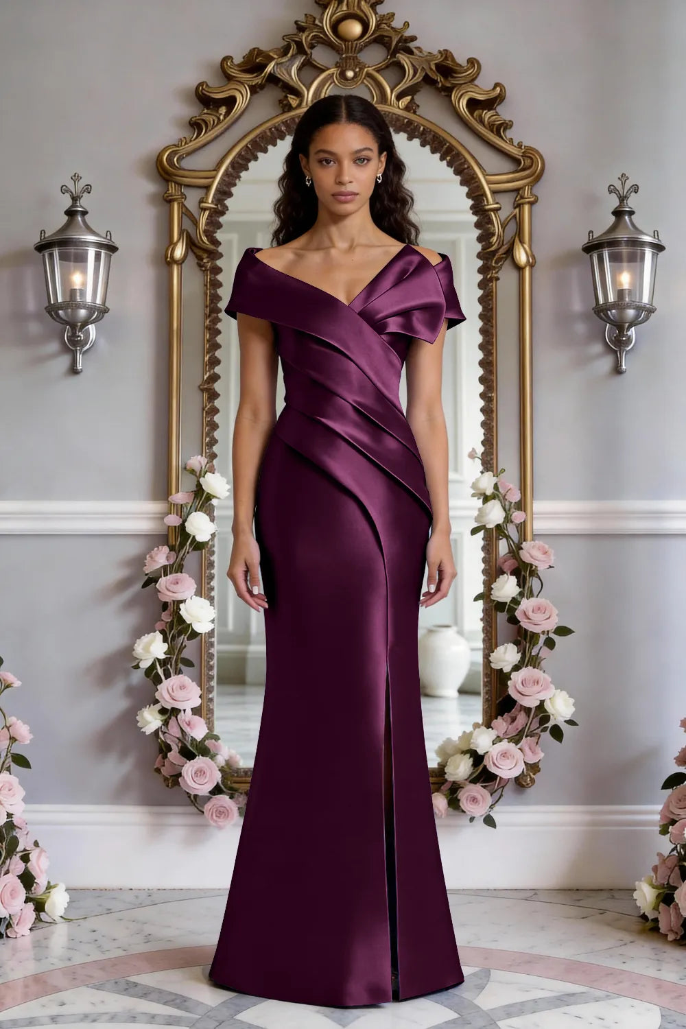 Celeste Button-Back Elegant Gown