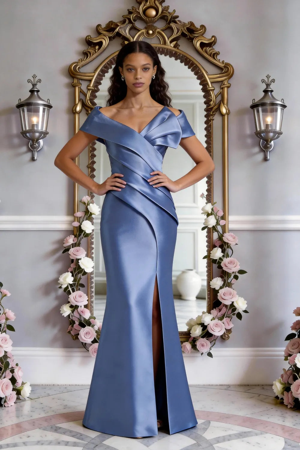 Celeste Button-Back Elegant Gown