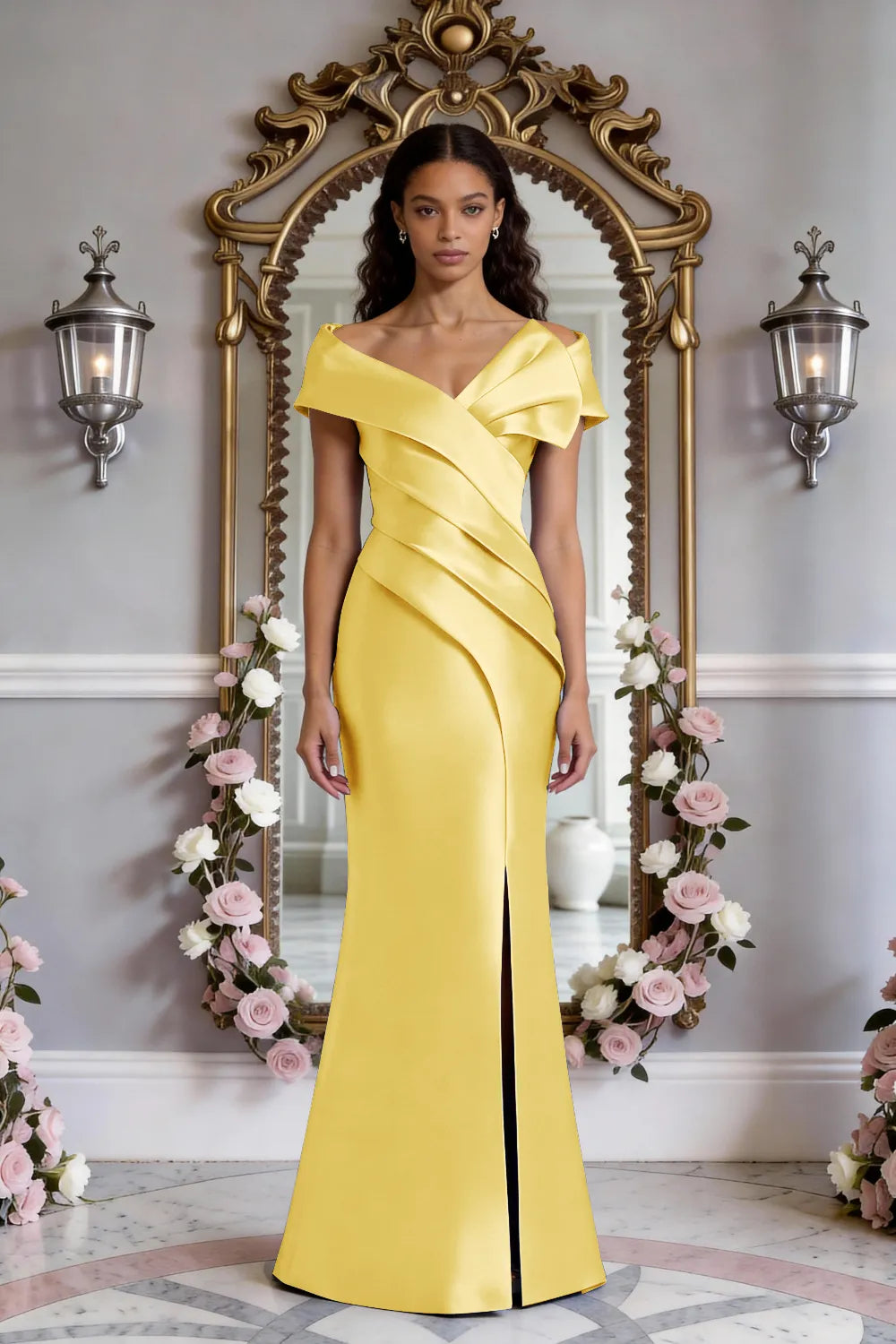 Celeste Button-Back Elegant Gown