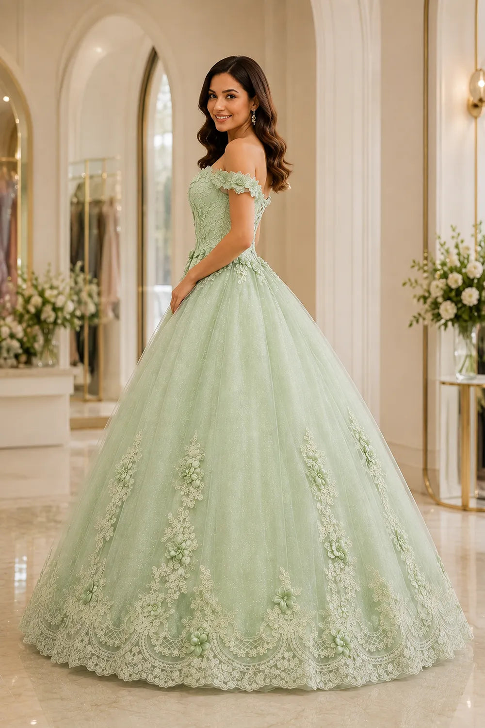 Sage Green QuinceaneraDress
