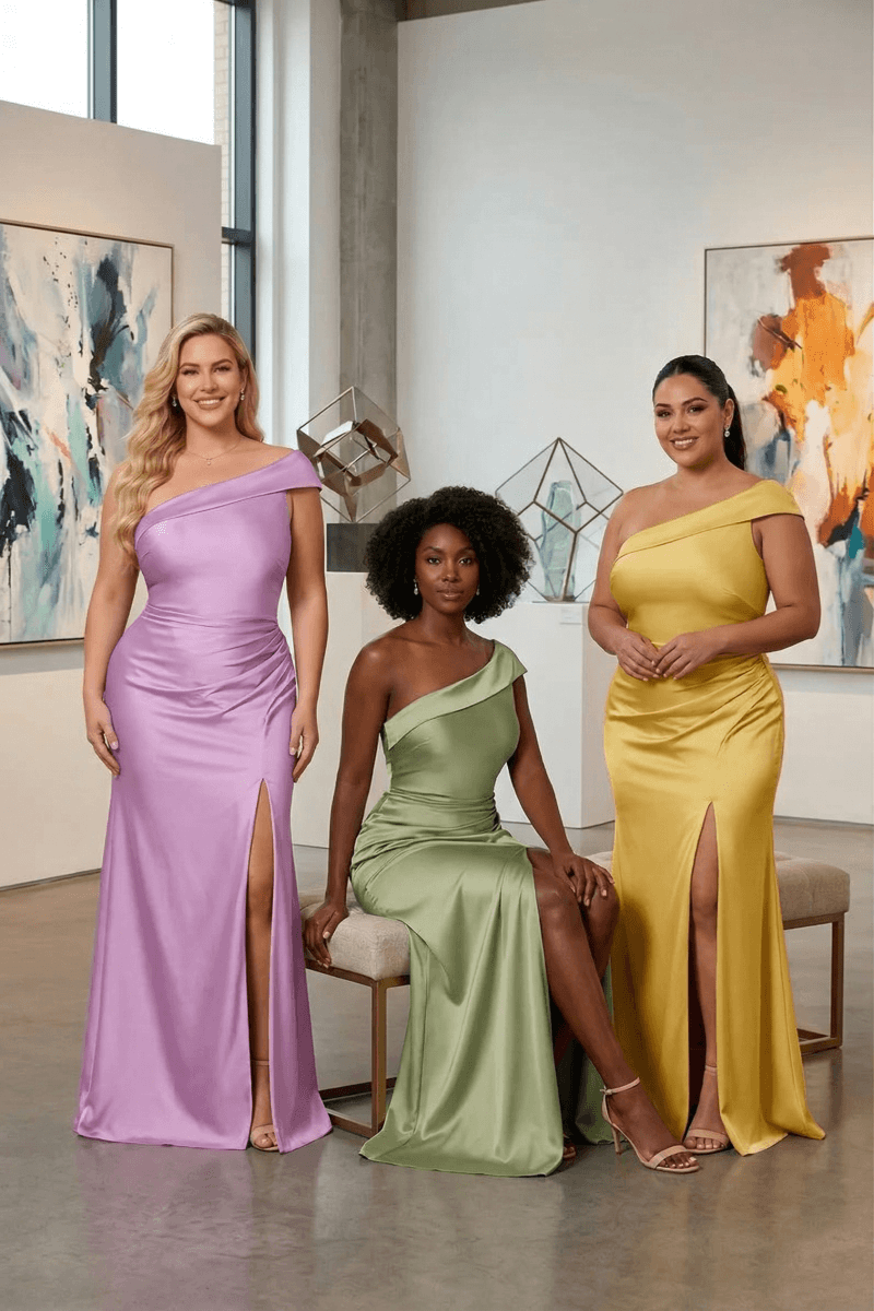 Glamorous Off-Shoulder Mermaid Satin Evening Gown