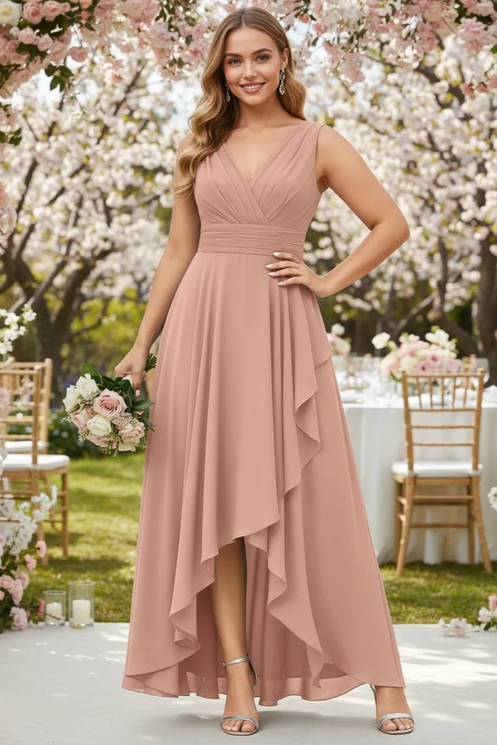 Lunaria Elegant High-Low Gown