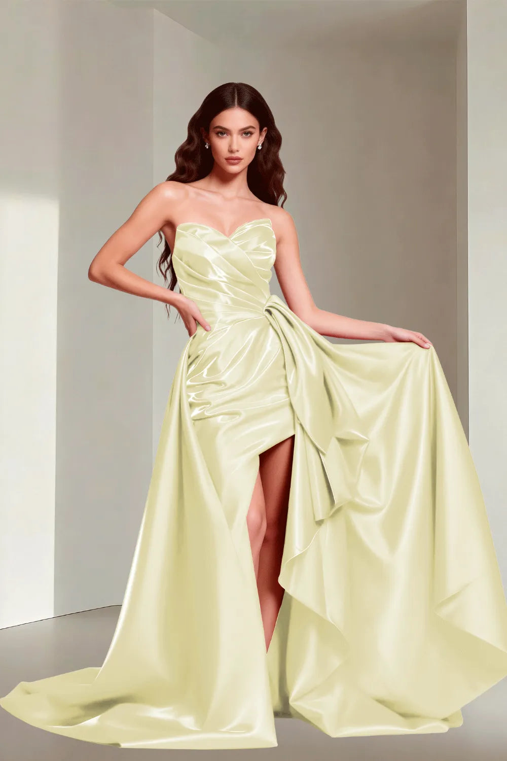 Aurelia Strapless Bow Back Evening Gown