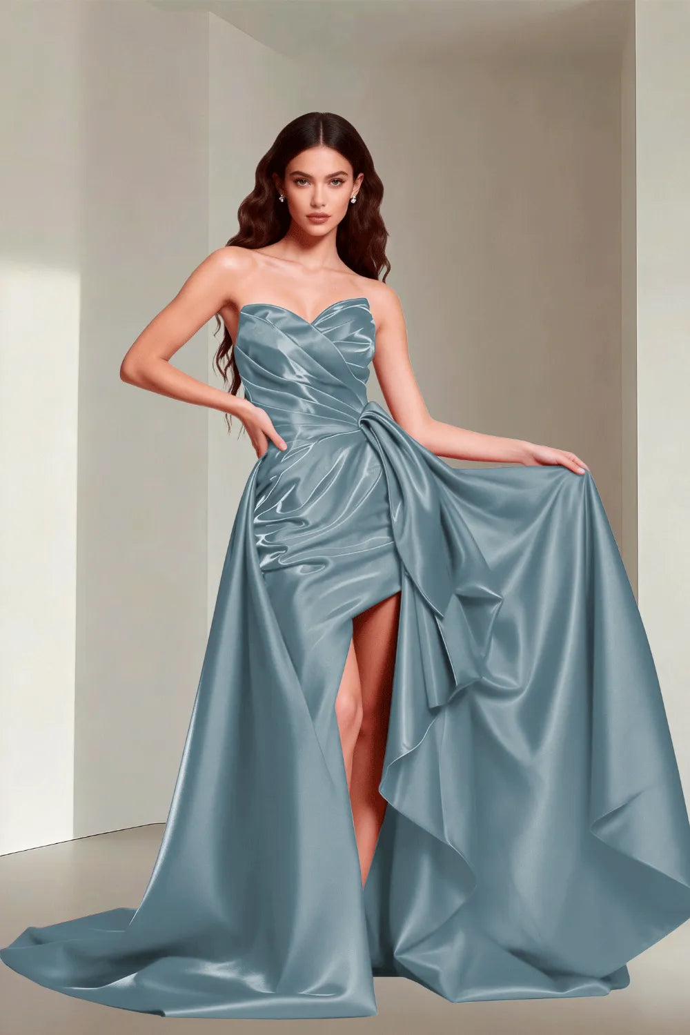 Aurelia Strapless Bow Back Evening Gown