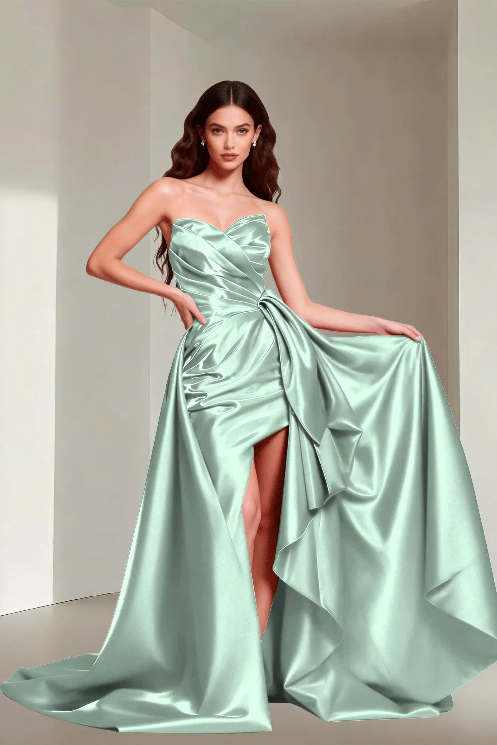 Aurelia Strapless Bow Back Evening Gown