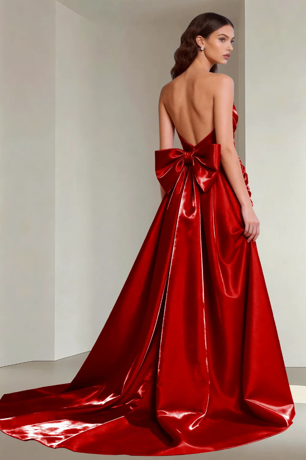 Aurelia Strapless Bow Back Evening Gown