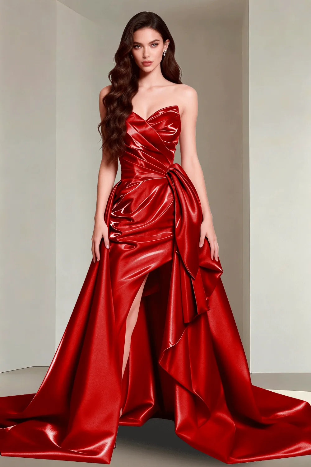 Aurelia Strapless Bow Back Evening Gown