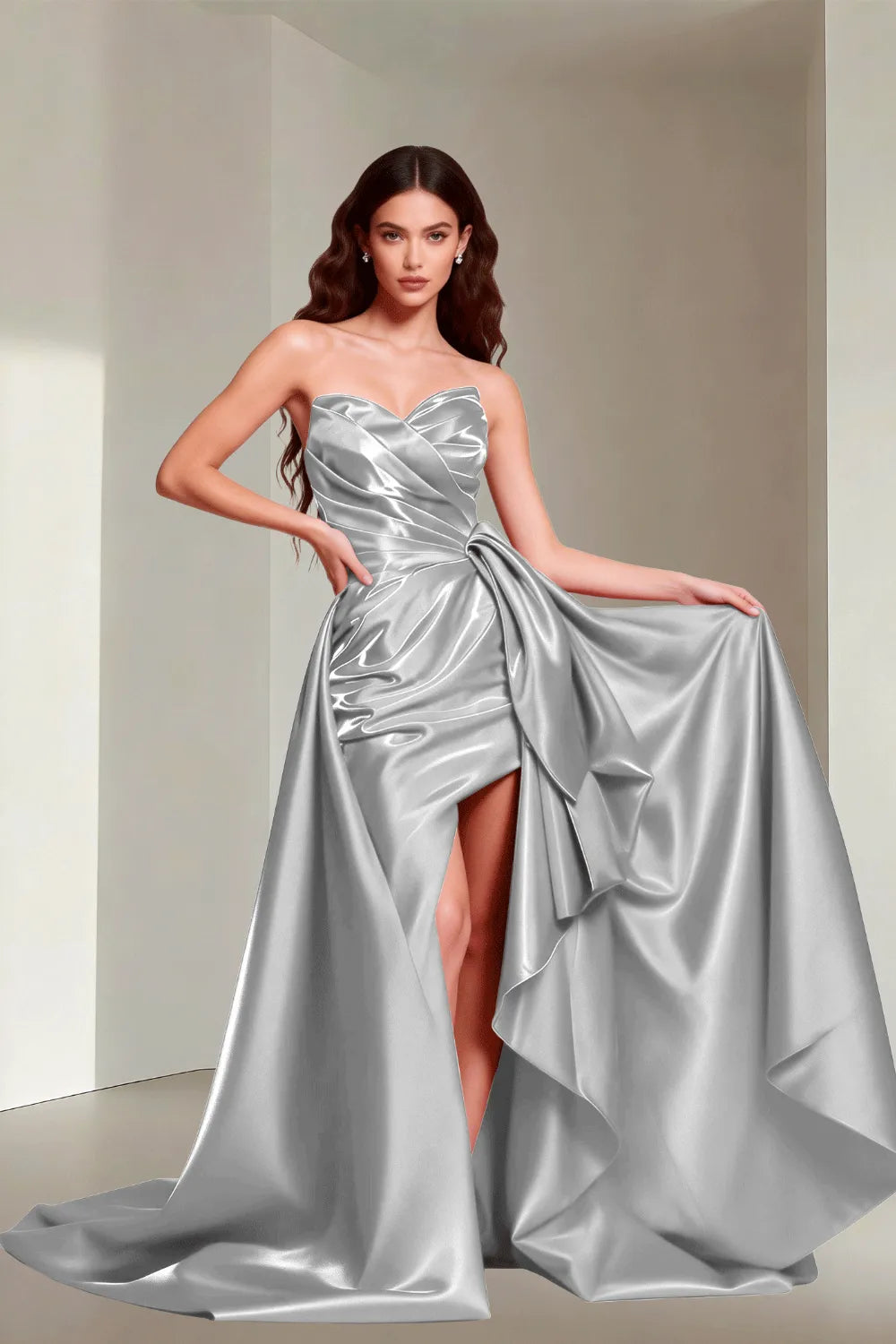 Aurelia Strapless Bow Back Evening Gown