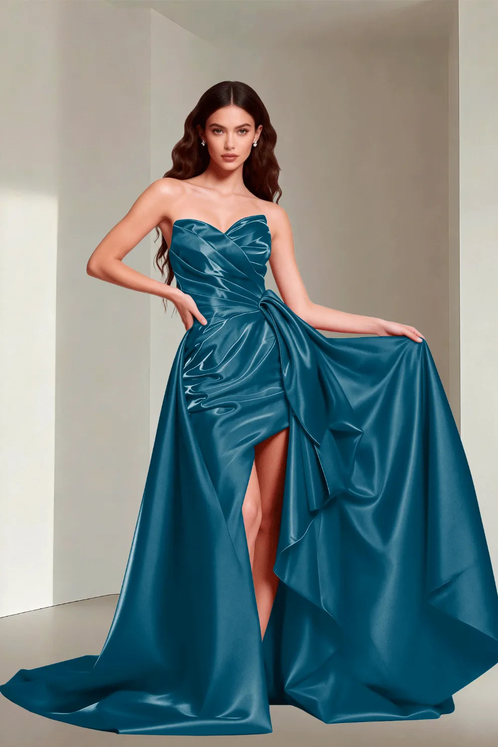 Aurelia Strapless Bow Back Evening Gown